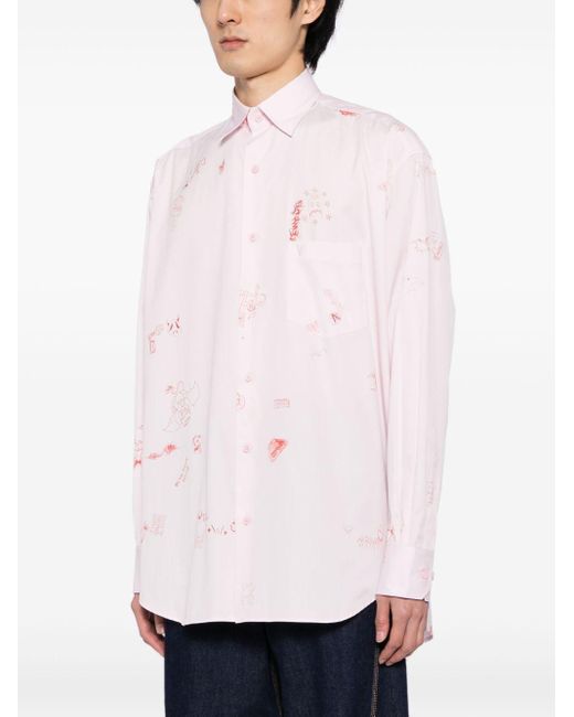 Vetements Pink Printed Long-sleeve Shirt