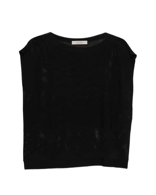 D.exterior Black Haut En Maille À Design Sans Manches