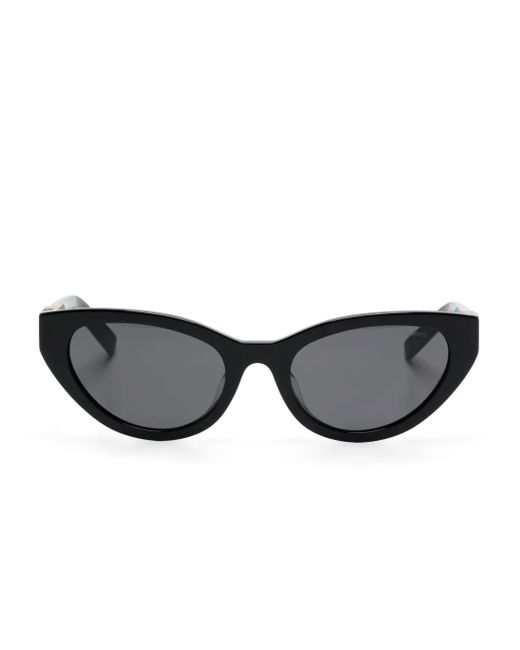 Miu Miu Black Logo-Plaque Sunglasses