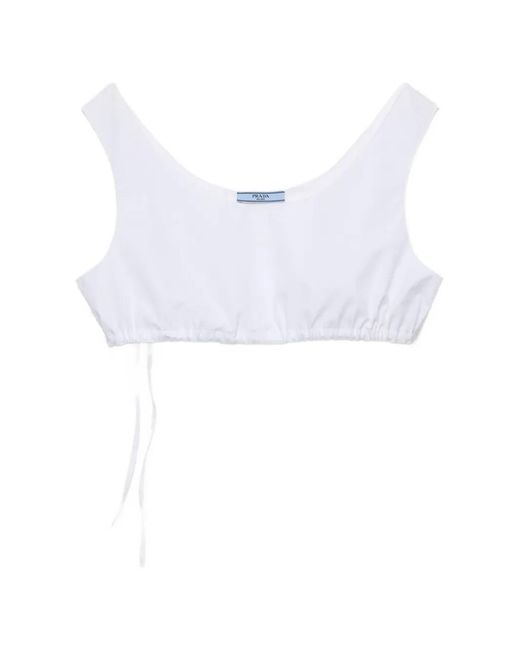 Prada White Poplin Top