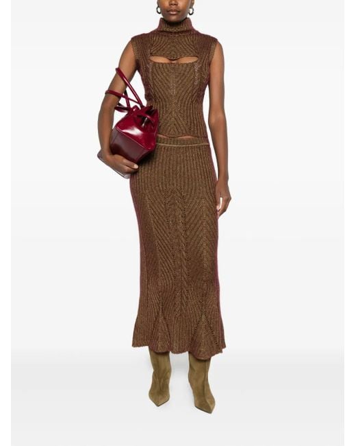 Vivienne Westwood Brown Mary Corset High-Neck Cut-Out Top