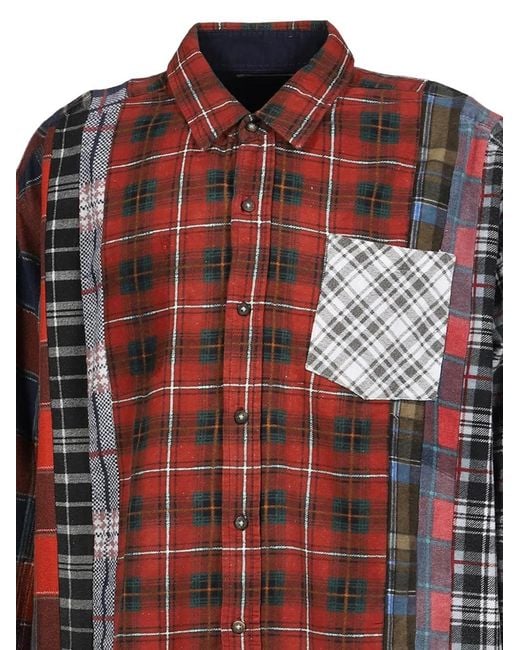Needles Red Patchwork Shirt for men