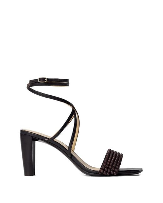 Lemaire Black Beaded Cross Sandals