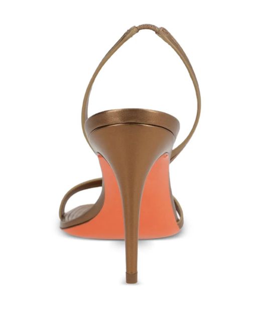 Santoni Brown 85Mm Leather Sandals