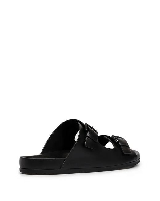 AMI Black Buckle-Strap Sandals