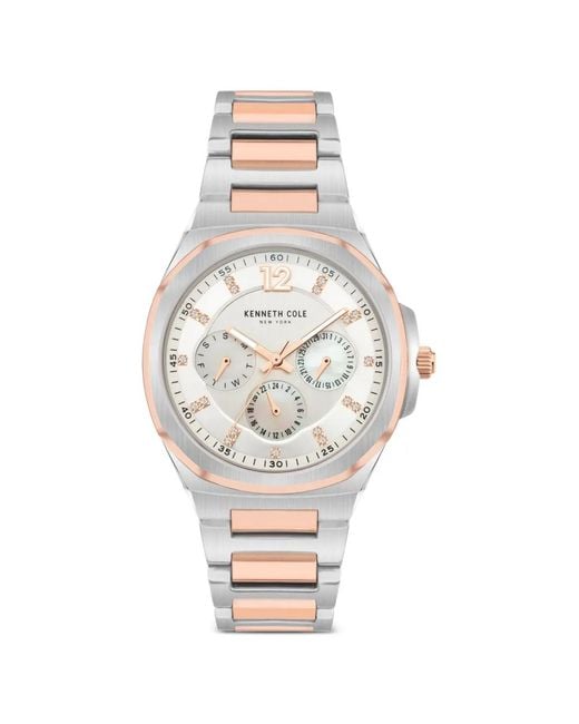 Kenneth Cole White Crystal-Embellished 36Mm Watch