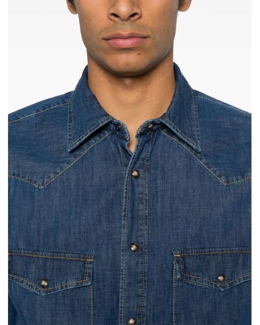 Jacob Cohen Blue Denim Shirt for men