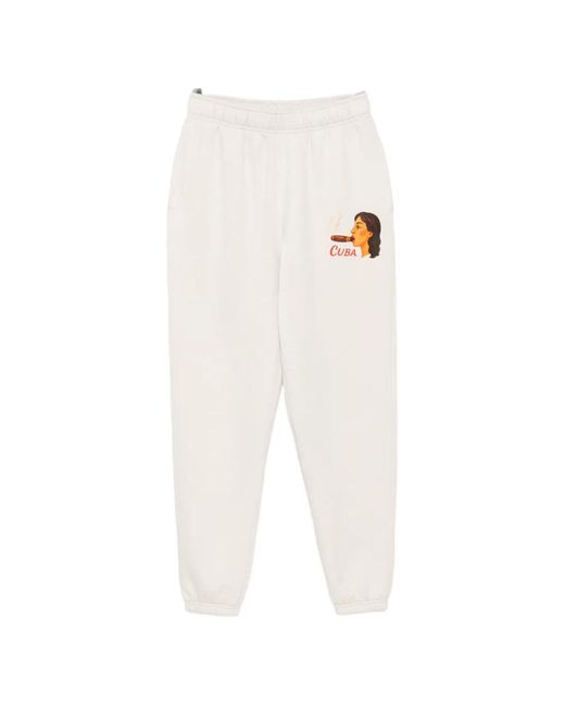 Melt White Graphic-Print Track Pants for men