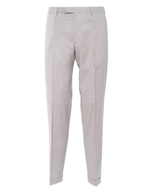 Briglia 1949 Gray Pleated Cuffed Tailored Trousers for men