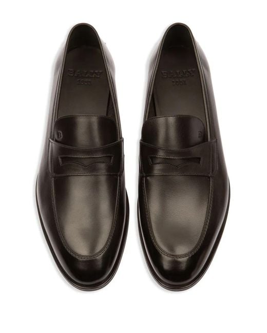 Bally Black Webb Leather Loafers for men