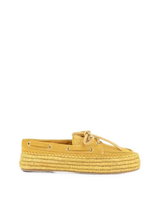 Paloma Barceló Yellow Penelope Lace-Up Espadrilles