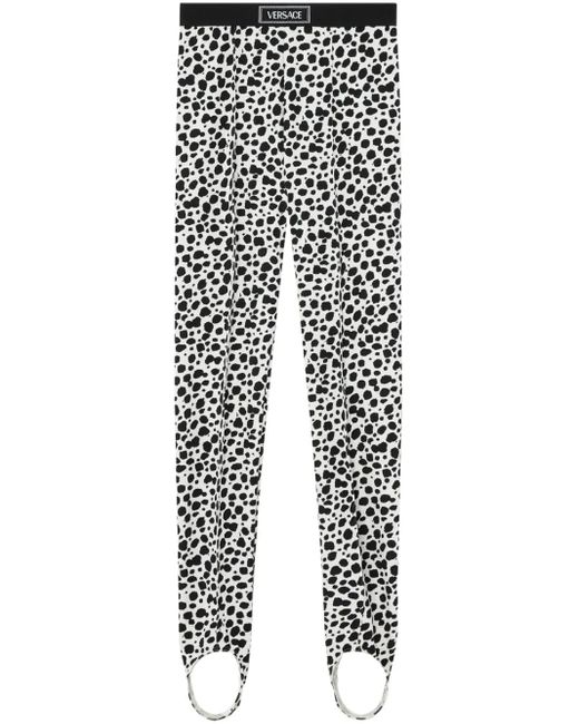 Versace Stirrup Legging Met Dalmation-Print in het Gray