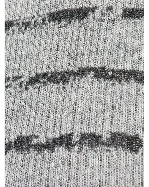 AllSaints Gray Dissolved Striped Sweater for men
