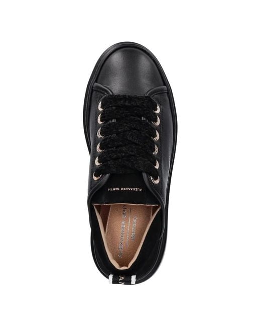Alexander Smith Black Wembley Textured Lace-Up Sneakers