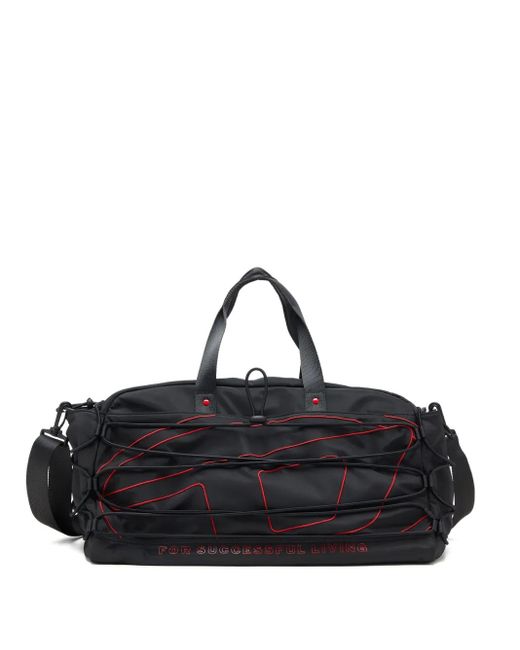 DIESEL Black Tech-D Drawstring-Detail Duffle Bag