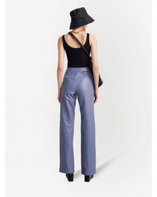 Off-White c/o Virgil Abloh Blue Snap Split Flared Trousers