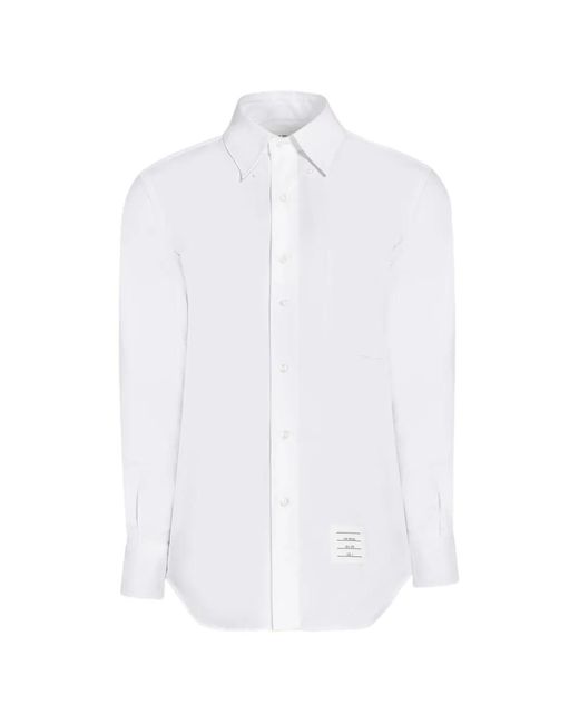Thom Browne White Oxford Long-Sleeved Cotton Shirt for men