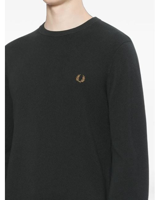 Pull À Logo Brodé Fred Perry pour homme en coloris Black
