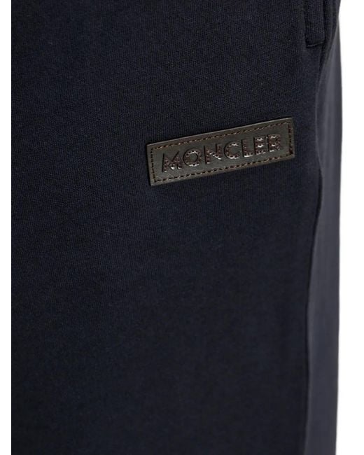 Pantalones De Chándal De Algodón Con Parche Del Logo Moncler de hombre de color Blue