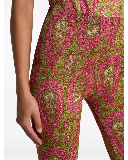 Etro Pink Pantalon À Motif Cachemire