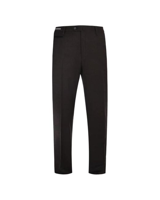 Corneliani Black Button Wool Trousers for men
