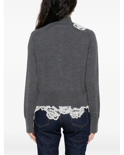Blugirl Blumarine レーストリム カーディガン Gray