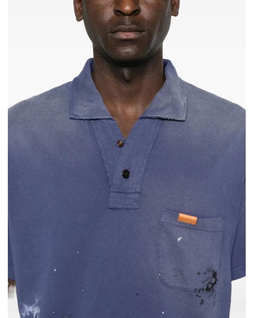 KHOKI Blue Buttoned Pocket Polo Shirt for men