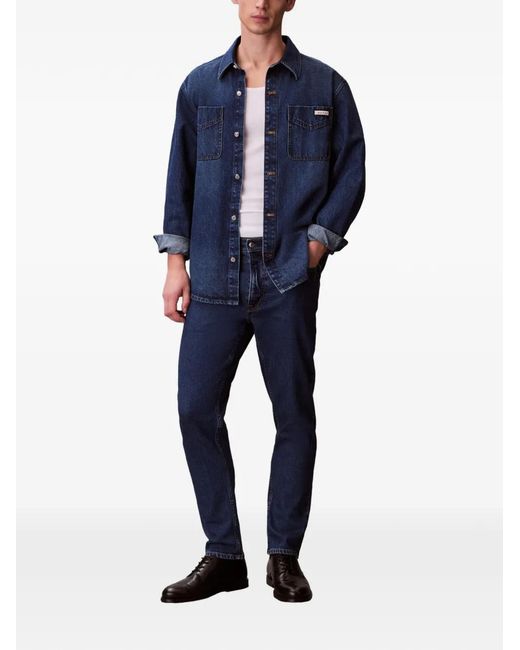 Calvin Klein Blue Logo-Patch Jeans for men