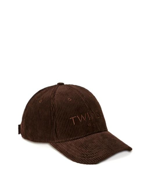 Cappello Da Baseball A Coste di Twinset in Brown