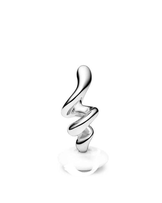 Maria Black White Coil Huggie Earrings