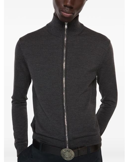 Acne Black Zip-Up Cardigan for men