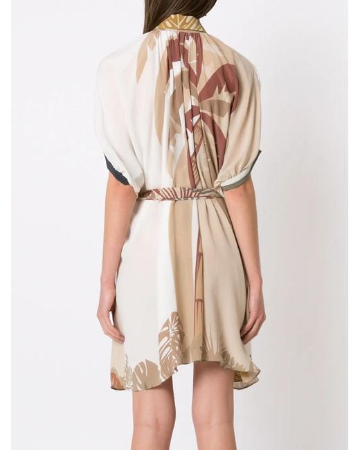 Amir Slama Natural Tropical Print Shirt Dress