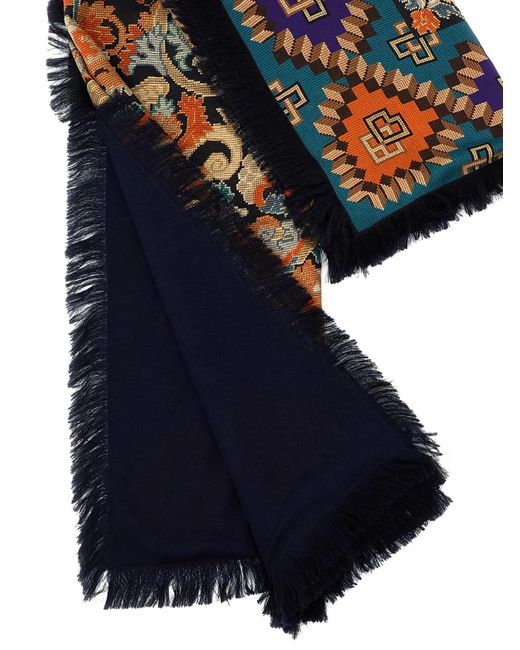 Pierre Louis Mascia Blue Alopie Printed Scarf