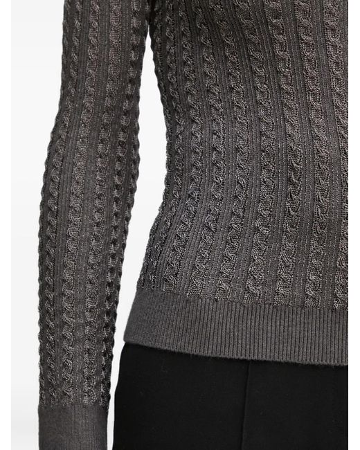 Guess Gray Metallic-Pullover mit Zopfmuster