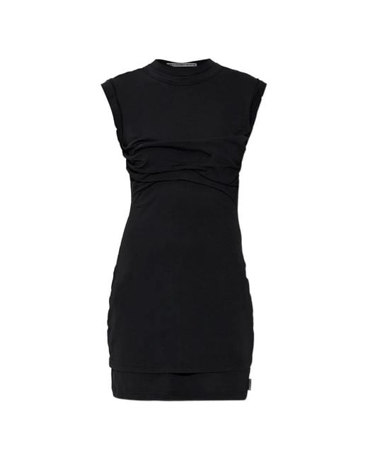 Alexander Wang Black Draped Layered Mini Dress