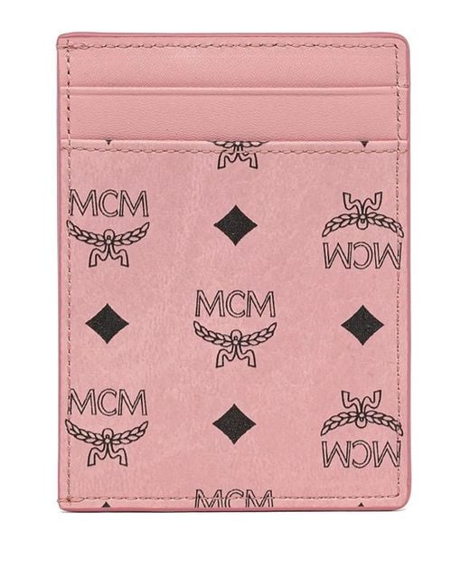 MCM Pink Aren Visetos Card Holder