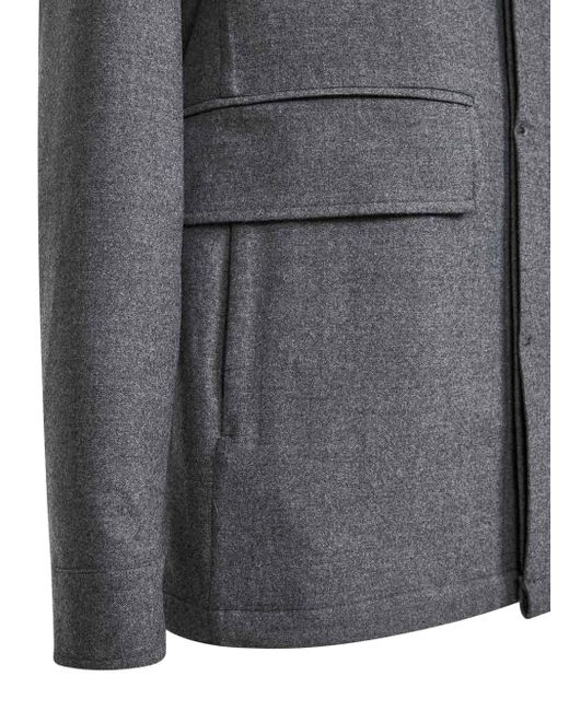 D4.0 Gray Flap-Pockets Shirt Jacket for men