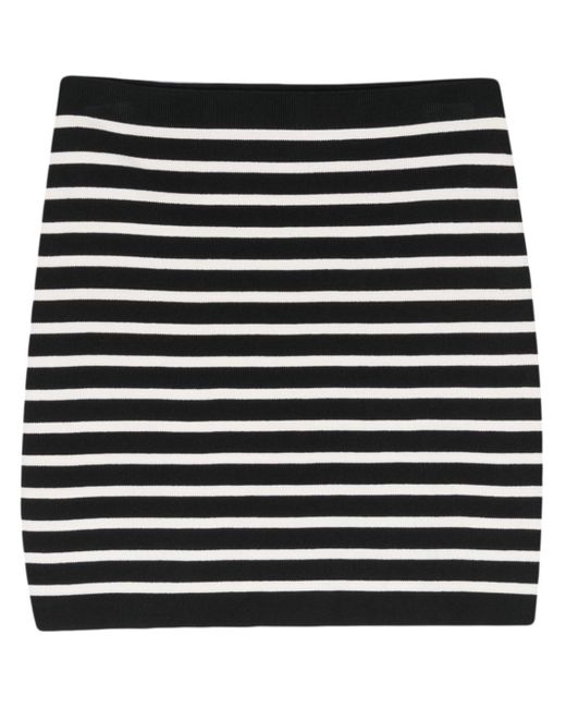 Roberto Collina Black Striped High-waist Miniskirt