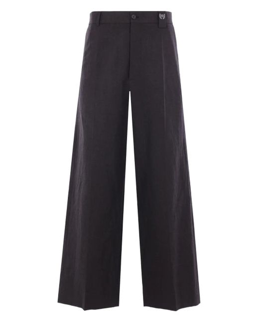 Balenciaga Blue Logo-Embroidered Trousers for men