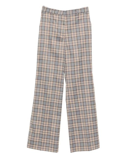 Manuel Ritz Gray Check-Pattern Trousers