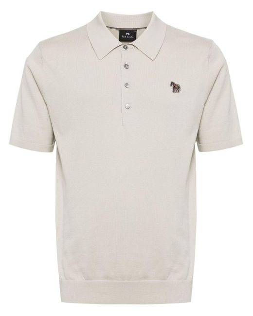PS by Paul Smith White Zebra-appliquéd Cotton Polo Shirt for men