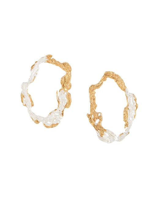 Loveness Lee Metallic Dzovag Hammered Hoop Earrings