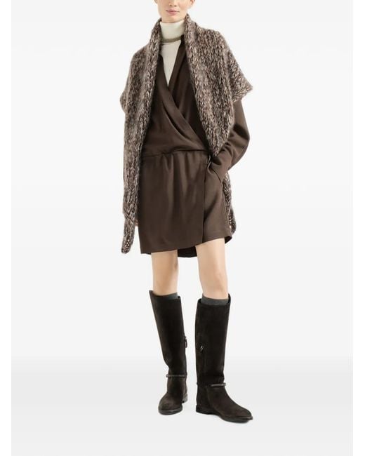 Brunello Cucinelli Natural Mohair Knit Shawl