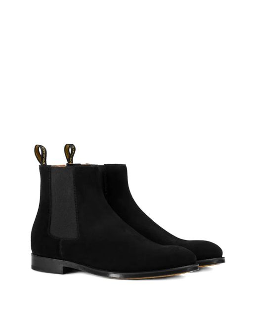 Doucal's Black Suede Elastic-Sided Boots for men