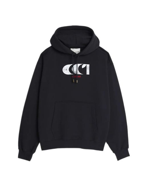 CIARAN Blue Cc1 Logo-Print Hoodie