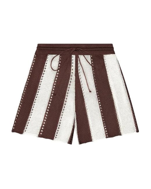 Calle Del Mar Brown Cabana Stripe Knitted Shorts