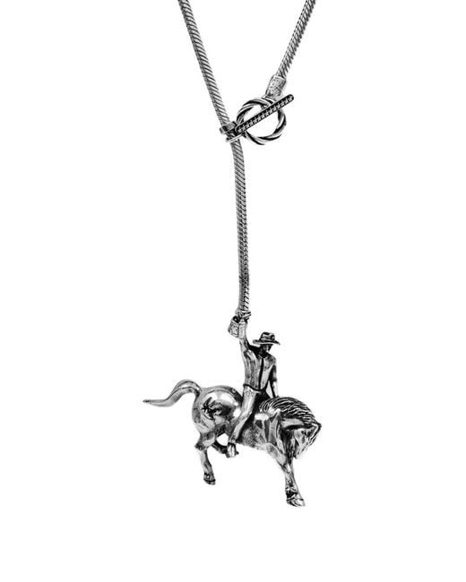 Twojeys White Lazo Cowboy Lasso Necklace for men