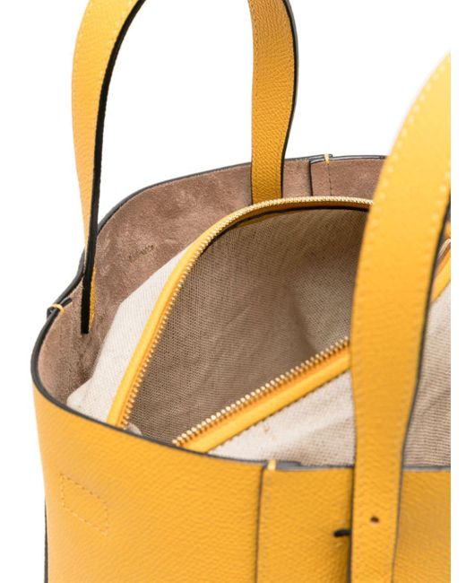 Valextra Yellow Leather Bucket Bag