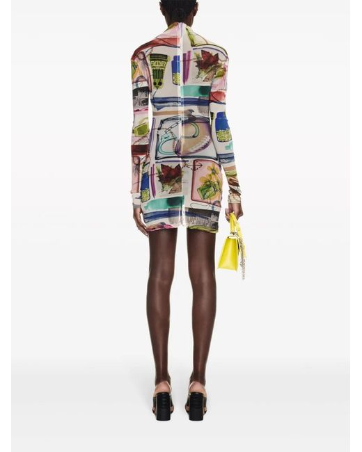 Off-White c/o Virgil Abloh White X-Ray-Print Twist-Detail Minidress