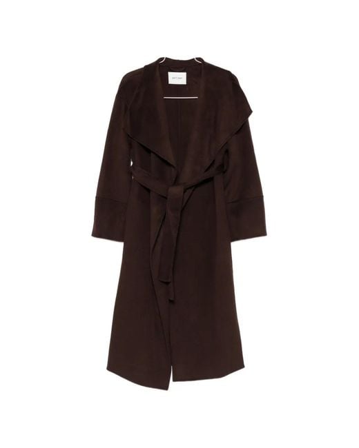 Soft Goat Red Belted Shawl-Collar Coat